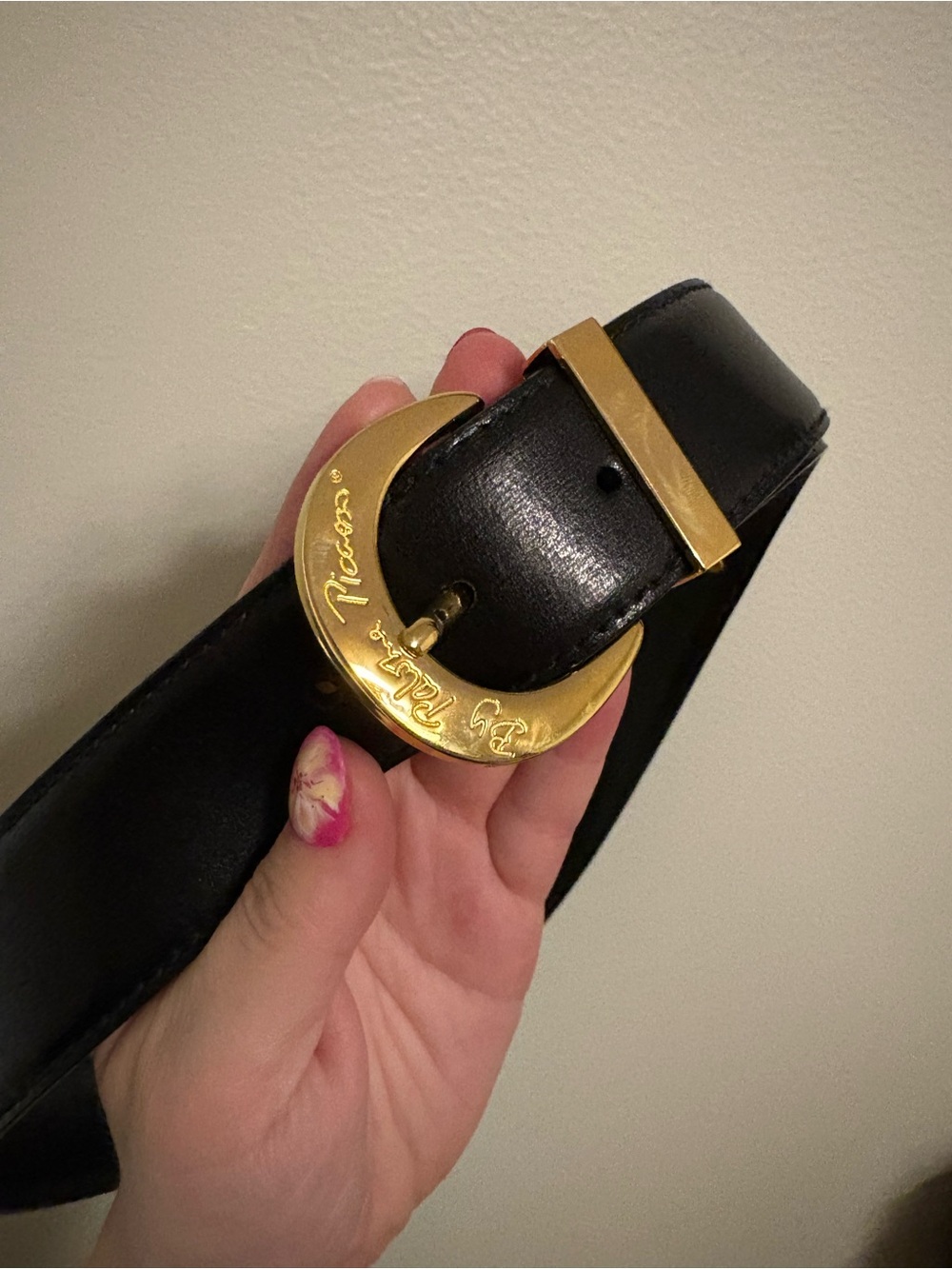Paloma Picasso Leather Belt with Gold X Accents - Picture 5 of 6